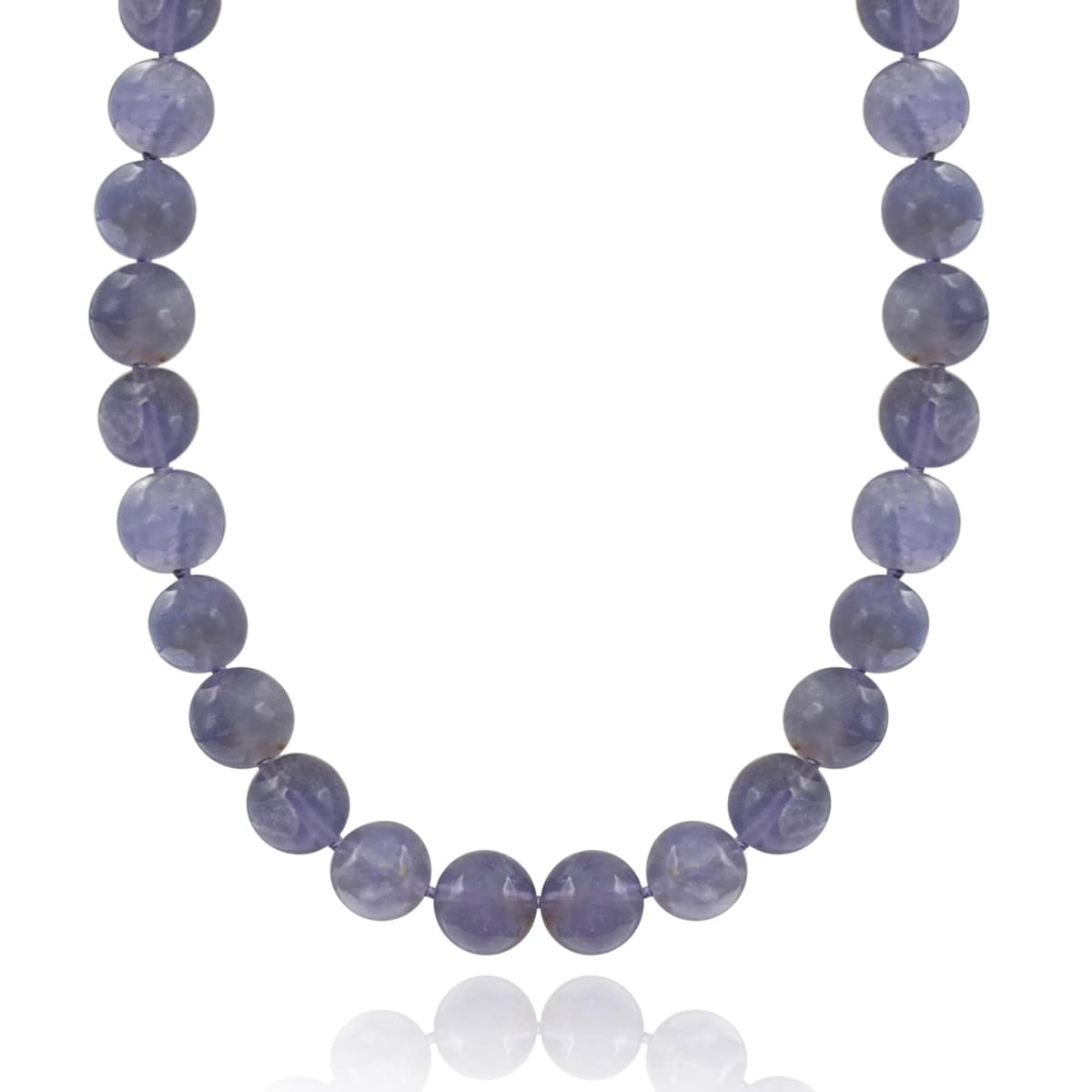 Cape Amethyst Knotted Bead Necklace - 15 1/2" with Sterling Silver Vermeil Toggle