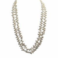 52' Freshwater Biwa Pearls Mixed with Rock Crystal