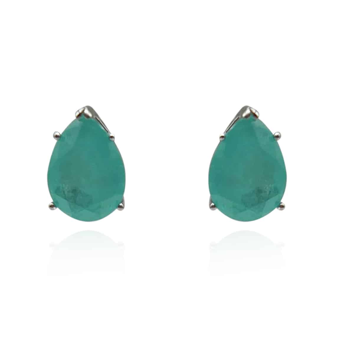 Emerald Cubic Zirconia Pear-Shaped Clip-On Earrings | Elegant Non-Pierced Jewelry