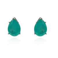 Emerald Cubic Zirconia Pear-Shaped Clip-On Earrings | Elegant Non-Pierced Jewelry