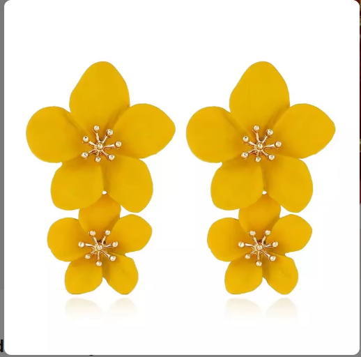 Ochre Floral Earrings
