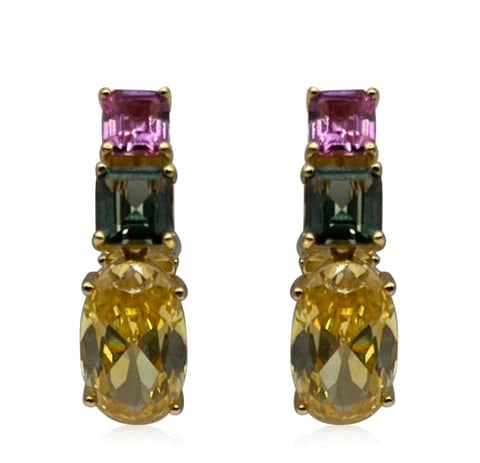 Multi-Color Cubic Zirconium Drop Earring