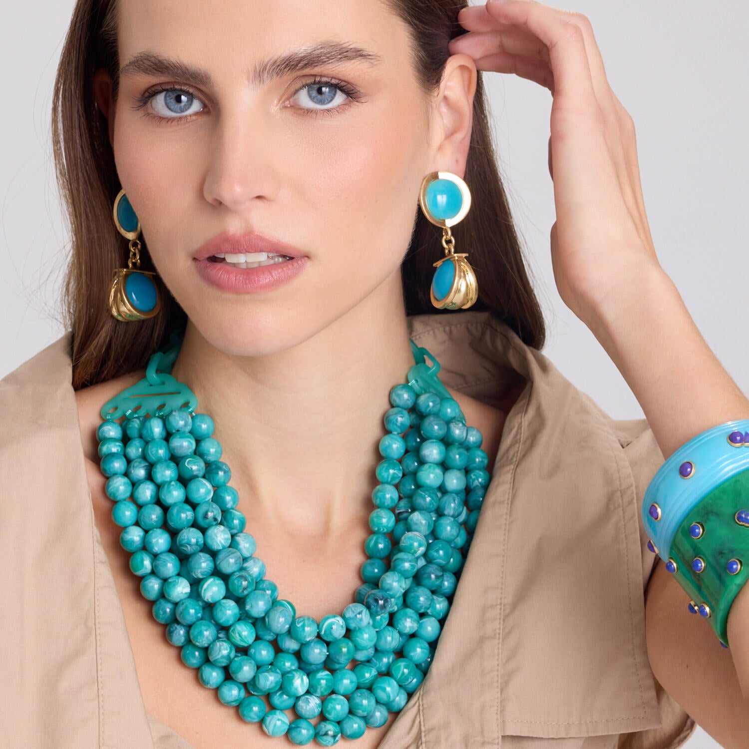 Juliette Multi Strand Turquoise Resin Necklace