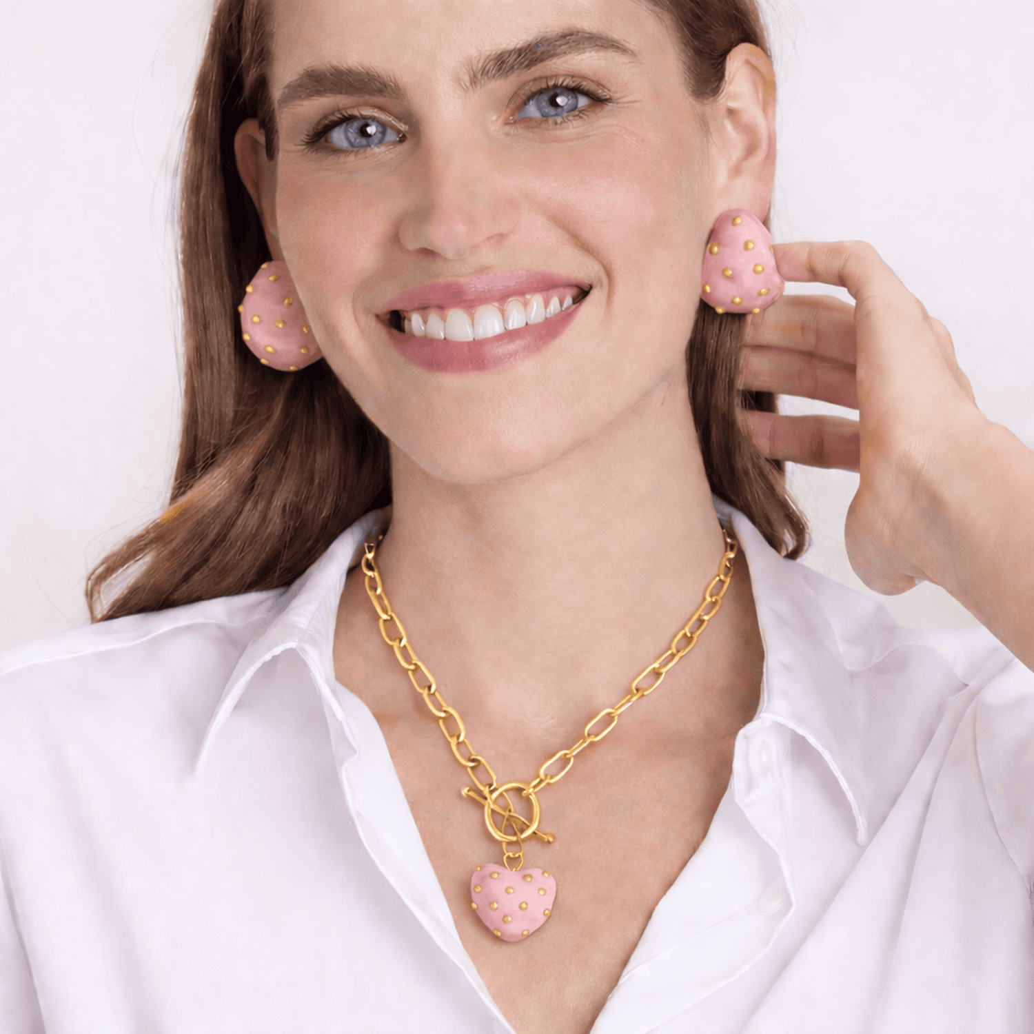 Celestine Rose Resin Heart Pendant