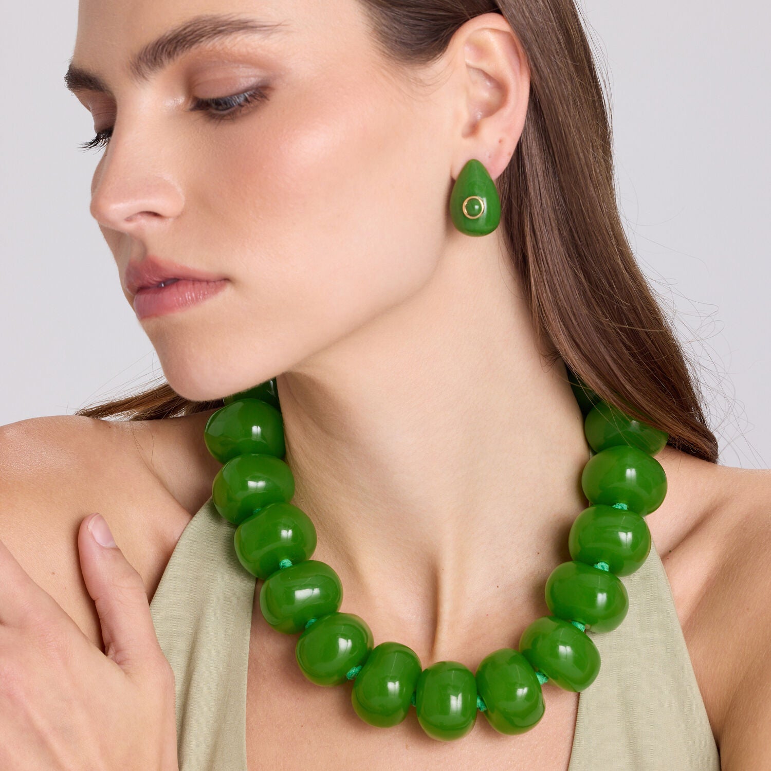 Vivienne Green Resin Necklace