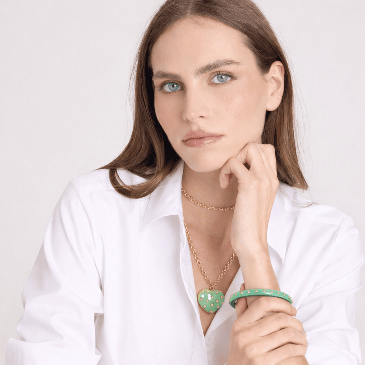 Clementine Jade Resin Studded Bangle