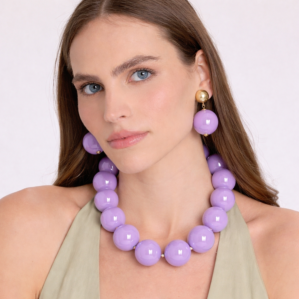 Lucy Lavender Gumball Necklace