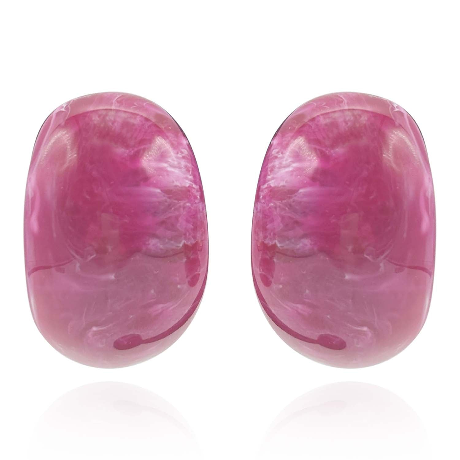 Pendientes de aro con clip de resina Marlene color magenta