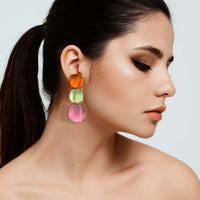 Multi-Color Lightweight Resin Pierced Earring