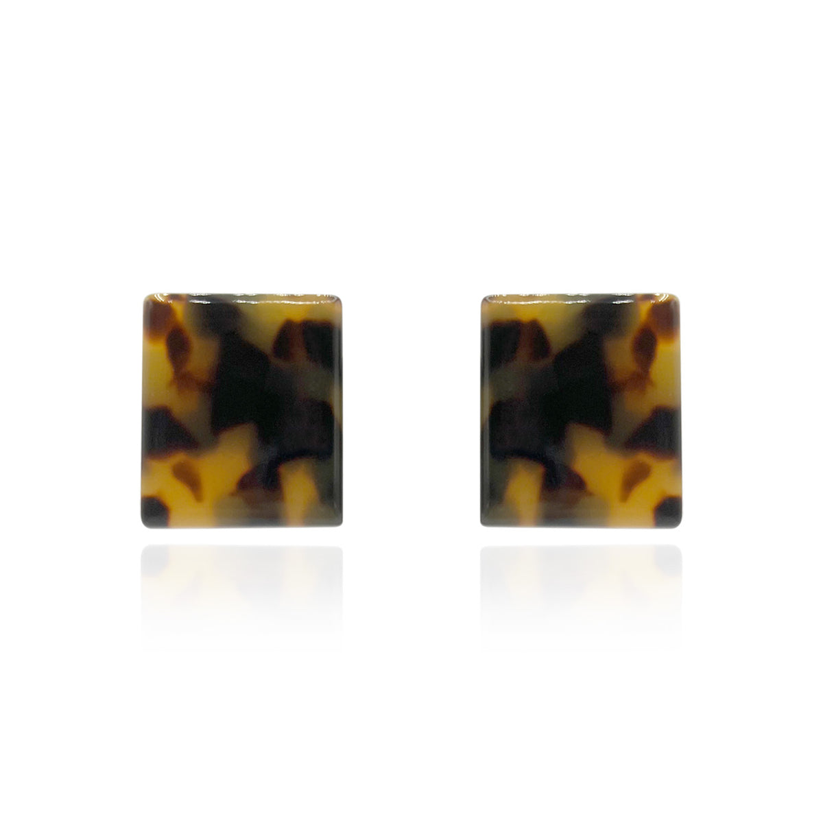 Clip-On Square Tortoise Italian Resin Buttons