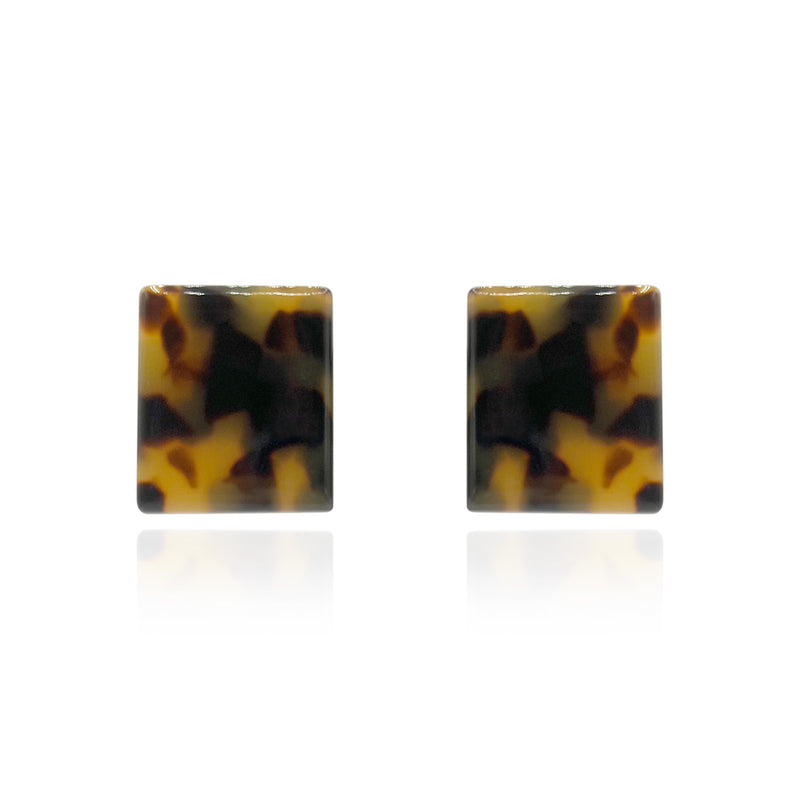 Clip-On Square Tortoise Italian Resin Buttons