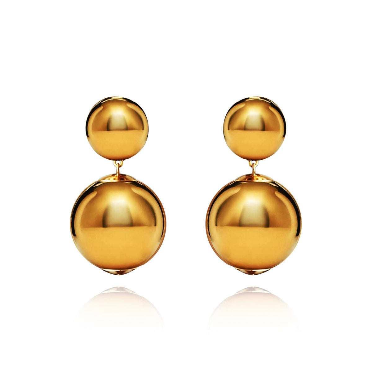 Clip On Drop Earrings Gold Plated Italian Resin