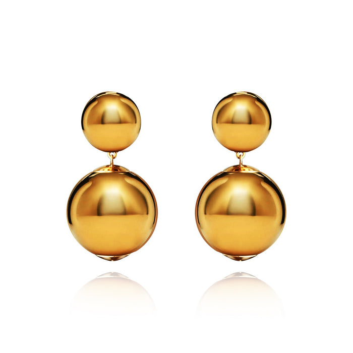 Clip On Drop Earrings Gold Plated Italian Resin