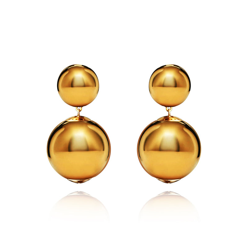 Clip On Drop Earrings Gold Plated Italian Resin