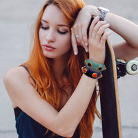 Turquoise Resin Bangle With Lapis Stones