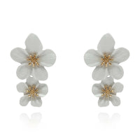 White Floral Earrings