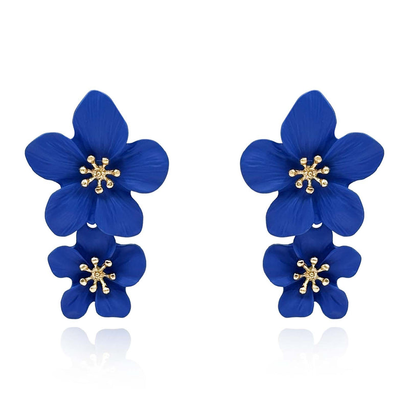 Blue Floral Earrings