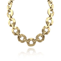 Matte Gold Circle Brass Necklace