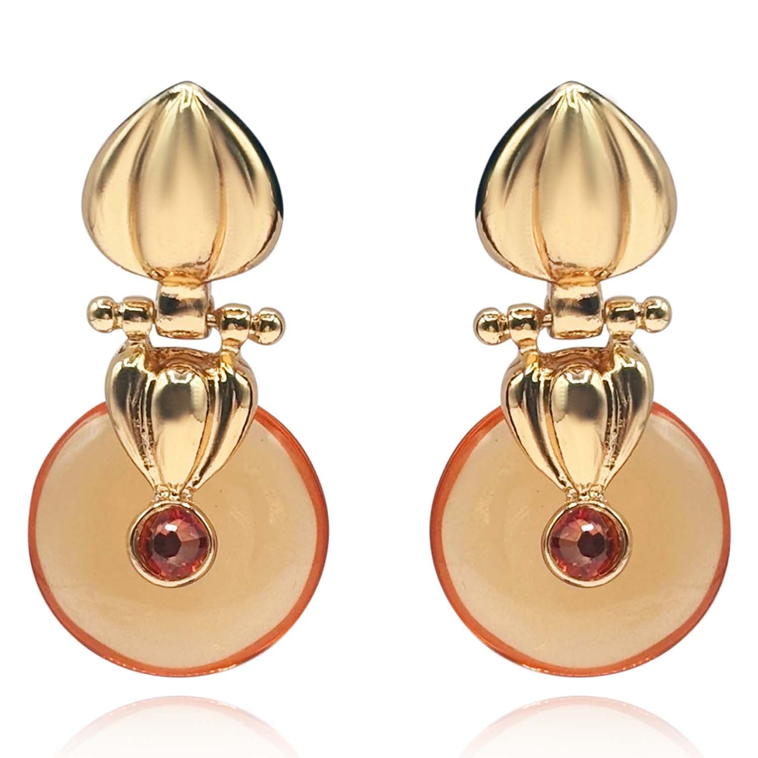 Pendiente Gigi de oro con gota de resina de topacio