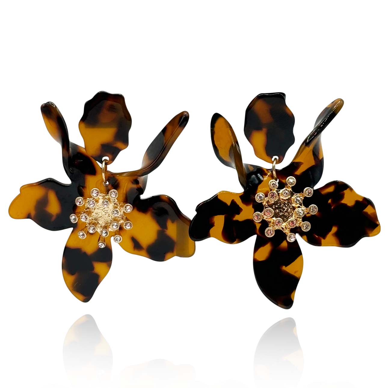 Aurelia Tortoise Floral Resin Drop Earrings