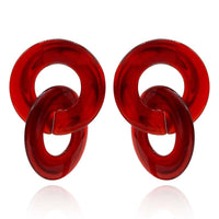 Double Burgundy Interlocking Hoops