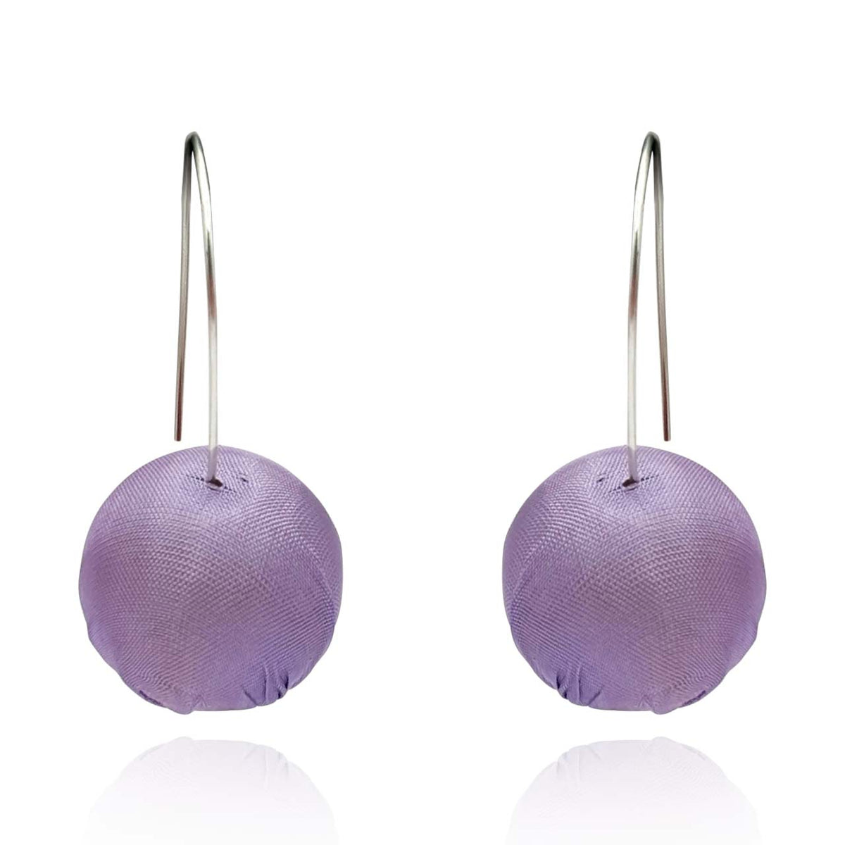 Lavender Silk Ball Drop Earrings