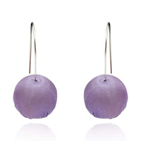 Lavender Silk Ball Drop Earrings