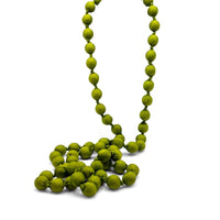 Chartreuse Green Hand Knotted 21mm Silk Ball 74" Neklace