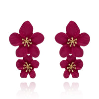 Fuschia Floral Earrings