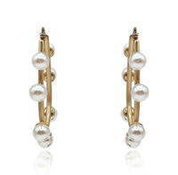 Gold And Pearl Hoop Earrings