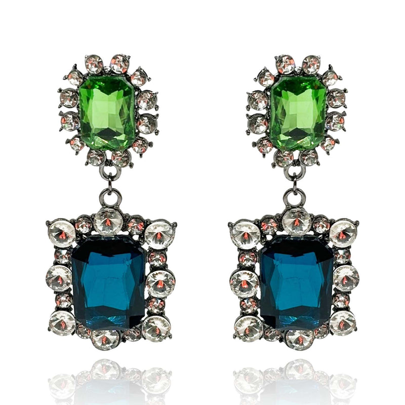 Grand Peridot & Sapphire Drop Earrings