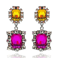 Grand Topaz And Fuschia Drop Earrings