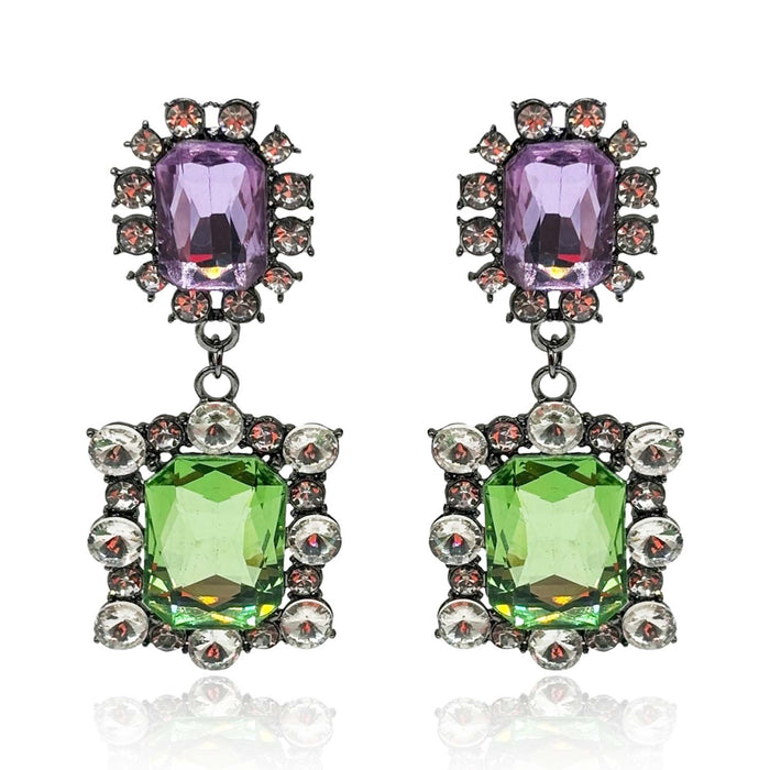 Grand Light Amethyst & Peridot Drop Earrings