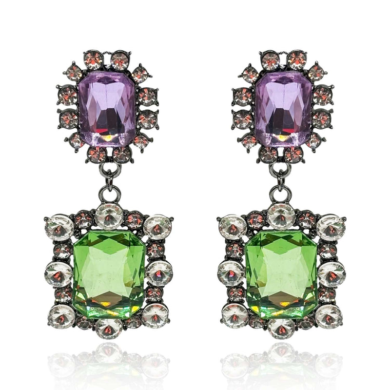 Grand Light Amethyst & Peridot Drop Earrings