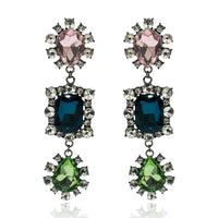 Showstopper Peridot & Sapphire & Rose Drop Earrings