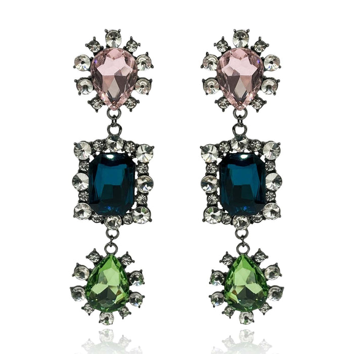 Showstopper Peridot & Sapphire & Rose Drop Earrings