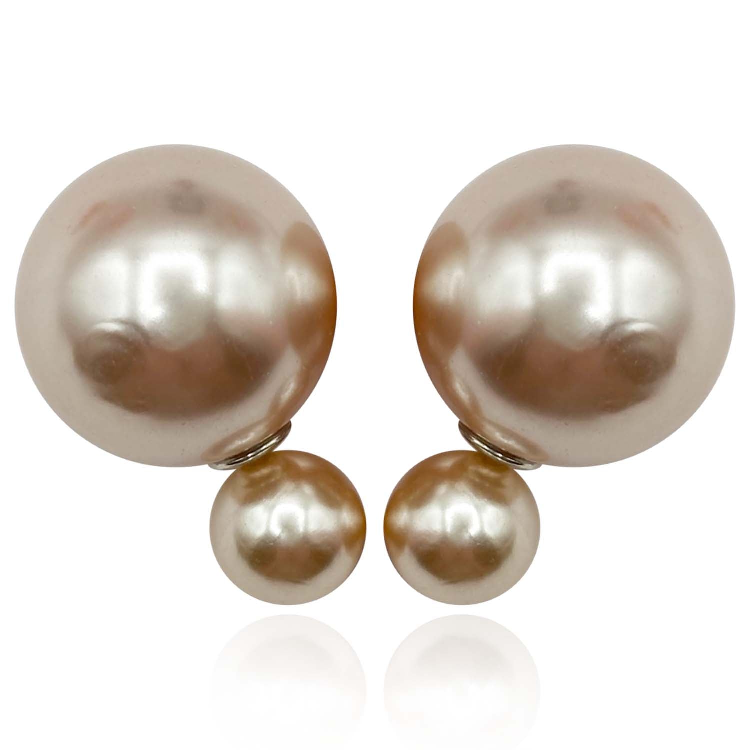 【関税送料込】Skull & pearl brass earrings☆☆ Champagne Pearl Double Ball Earrings – Michael Nash Jewelry