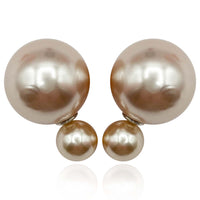 Champagne Pearl Double Ball Earrings