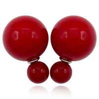 Double Ball Brick Red Double Ball Earrings