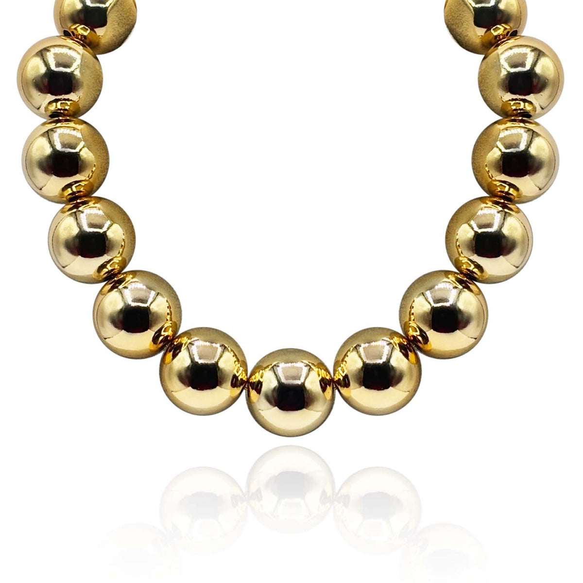 Large Gold Gumball Bead Necklace