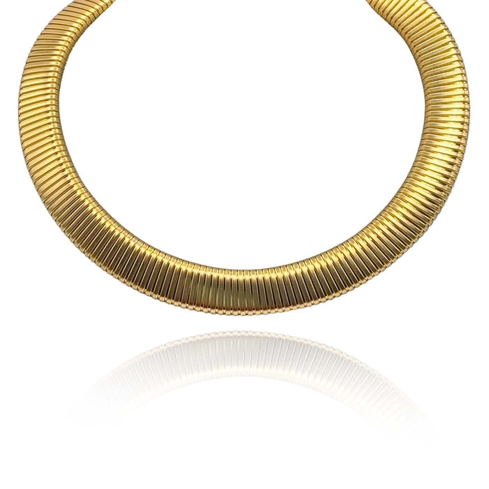 Gold Plated Cobra Collar Necklace