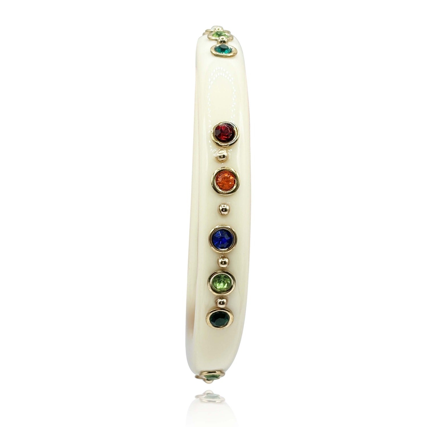 Holland Ivory Resin Studded Resin Bangle