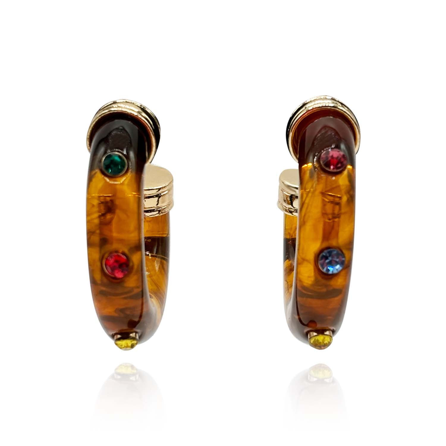 Estella Studded Tortoise Hoop Earring