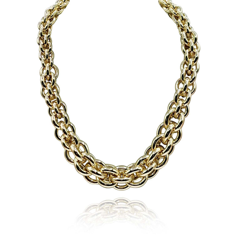 Gold Plated Brass Multi Link Necklace