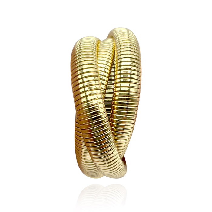 Three-Strand Gold Plated Cobra Bracelet