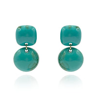 Turquoise Small Resin Clip-On Drop Earrings