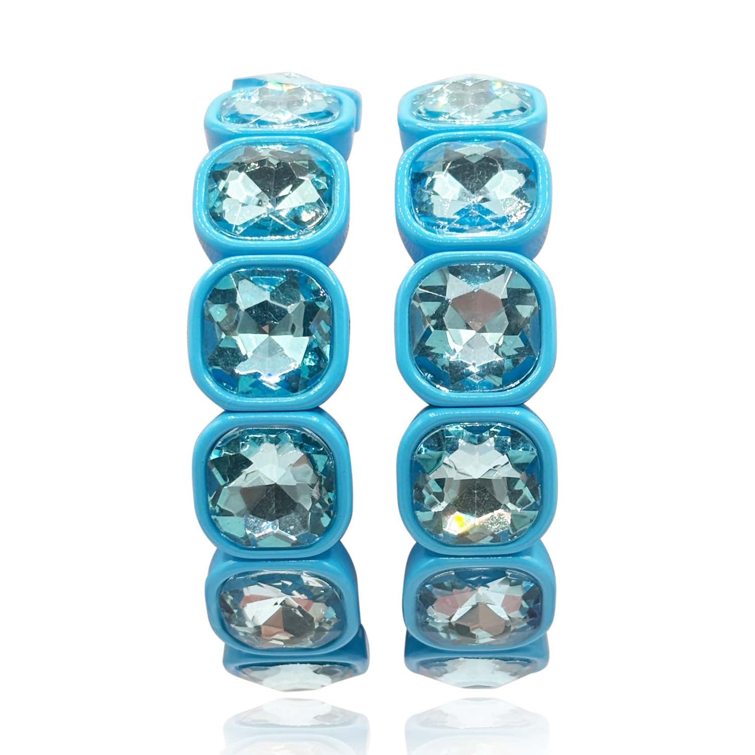 Pulsera Irma de esmalte turquesa y forma de cojín