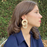 Double Ivory Interlocking Hoops