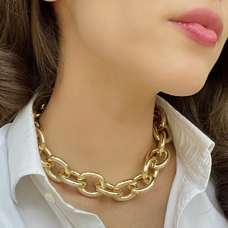 Gold Plated Brass Chain Necklace