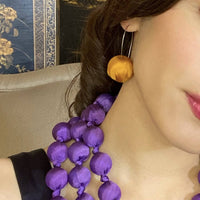 Mustard Silk Ball Earrings